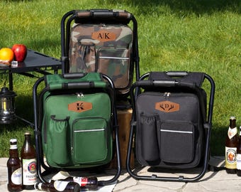 Custom Backpack Cooler Chair,Mens Fishing Chair,Groomsman Proposal Gift,Insulated Cooler Bag,Groomsmen Cooler Backpack,Tailgate Cooler Stool