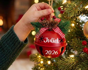 パーソナライズされたクリスマスツリーオーナメント2026、カスタムジングルベルデコレーション、クリスマスオーナメント、クリスマスデコレーション、ホリデーデコレーション、クリスマスギフト、ホリデーギフト
