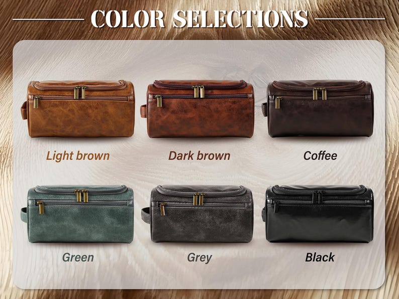 Personalized Men's Embroidered Leather Toiletry Bag, Groomsmen Dopp Kit, Groomsmen Gifts, Travel Toiletry Bag, Anniversary Gift for Him image 10