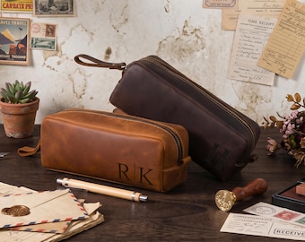 Personalized Leather Pen Pouch, Engraved Pencil Sleeve Holder, Groomsmen Gifts, Leather Zip Pen Case, Gifts for Him