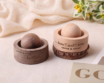 Personalisierter Holzdiffusor, Holzdiffusor für ätherisches Öl, minimalistischer Holzdiffusor, Holzaromatherapie-Kugelverzierung, duftendes Dekor