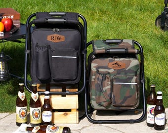Custom Backpack Cooler Chair,Mens Fishing Chair,Tailgate Cooler Stool,Groomsman Proposal Gift,Insulated Cooler Bag,Groomsmen Cooler Backpack