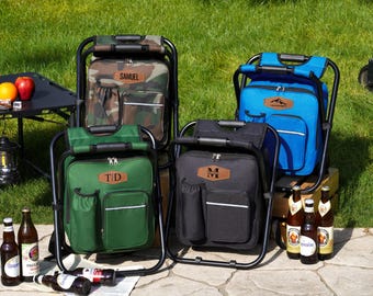 Custom Backpack Cooler Chair,Mens Fishing Chair,Groomsman Proposal Gift,Tailgate Cooler Stool,Insulated Cooler Bag,Groomsmen Cooler Backpack