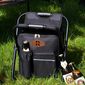 Custom Backpack Cooler Chair,Mens Fishing Chair,Groomsman Proposal Gift,Insulated Cooler Bag,Groomsmen Cooler Backpack,Tailgate Cooler Stool image 12