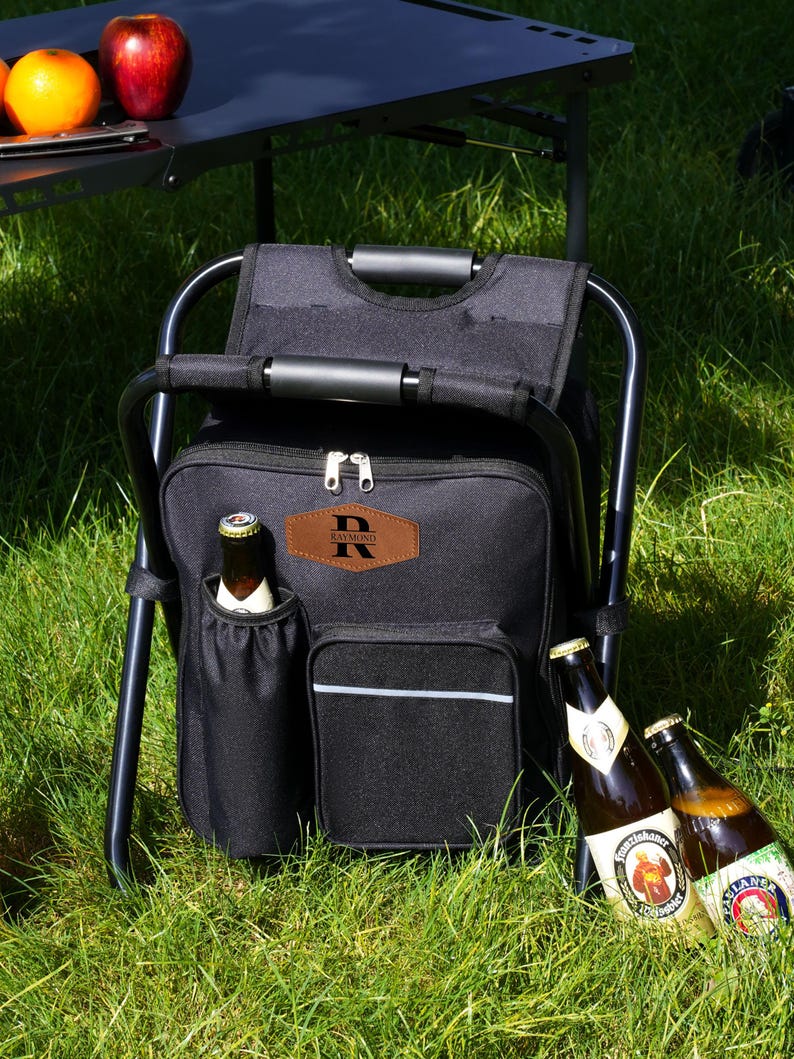 Custom Backpack Cooler Chair,Mens Fishing Chair,Groomsman Proposal Gift,Insulated Cooler Bag,Groomsmen Cooler Backpack,Tailgate Cooler Stool image 12