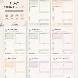 Weekly Planner Daily Schedule Printable PDF | Spiral Notebook Style | Task & Mood Tracker Instant Download | A4 US Letter