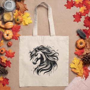 Horse Tote, Horse Canvas Tote Bag, Horse Lover Tote Bag, Gift for Horse Lovers, Barn Tote, Horse Travel Bag, Demure Horse Tote Bag,