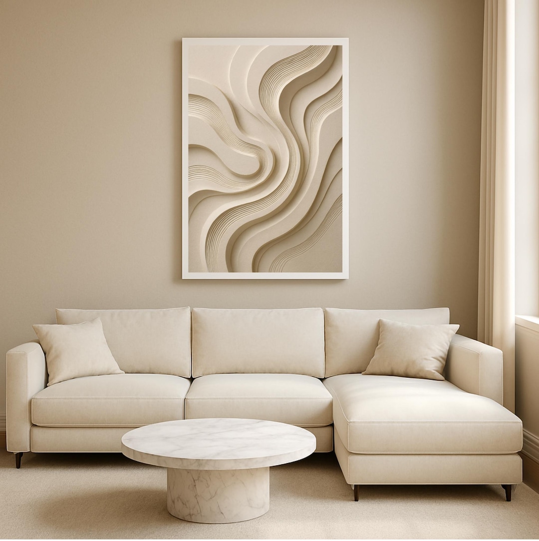 Minimalist Abstract Wall Art Printable, Neutral Beige Decor, Japandi ...