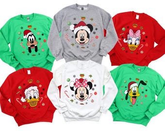Disney Family Christmas Sweatshirt, Matching Christmas Sweatshirt, Disney Character Christmas Shirt, Mickey and Friends Christmas Sweatshirt