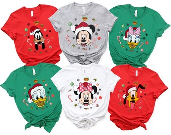 Disney Mickey Christmas Family Matching Shirt, Mickey and Friends Disneyland Xmas Tee, Family Christmas Matching Shirt, Disney Trip