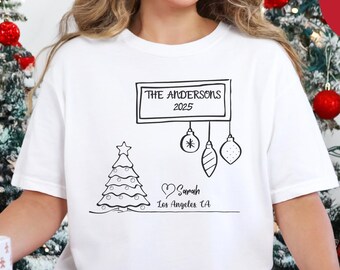 Family Christmas Shirt, Custom Christmas Name Shirt, Funny Family Xmas Pjs, Comfort Colors Personalized Holiday Tee, Custom Xmas Gift, Gift