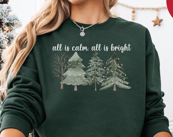 Christmas Tree Sweatshirt, Minimal Chic Holiday Tee, Cute Christmas Shirt, Women's Christmas Shirt,Bright Christmas Shirt, Christmas Gift