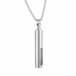 Stainless Steel Cremation Urn Ash Glass Bottle Pendant Necklace Men Women Keepsake Jewelry Gift