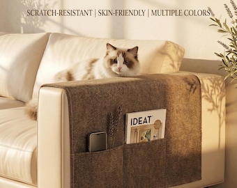 Wodoodporne i odporne na zarysowania pokrowce na podłokietniki sofy z torbą do przechowywania, pogrubiona i trwała ozdoba mebla, sofa/prezent.