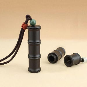 Ebony Cremation Necklace: Stainless Steel Ash Holder Pendant