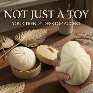 Bollos al vapor con cesta vaporera / Juguetes antiestrés / Juguetes de compresión de rebote lento para adultos para aliviar el estrés