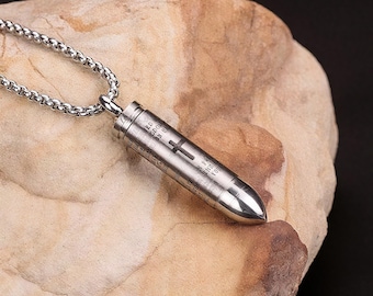 Naszyjnik z krzyżem modlitewnym i urną na kremację ze stali nierdzewnej 316L