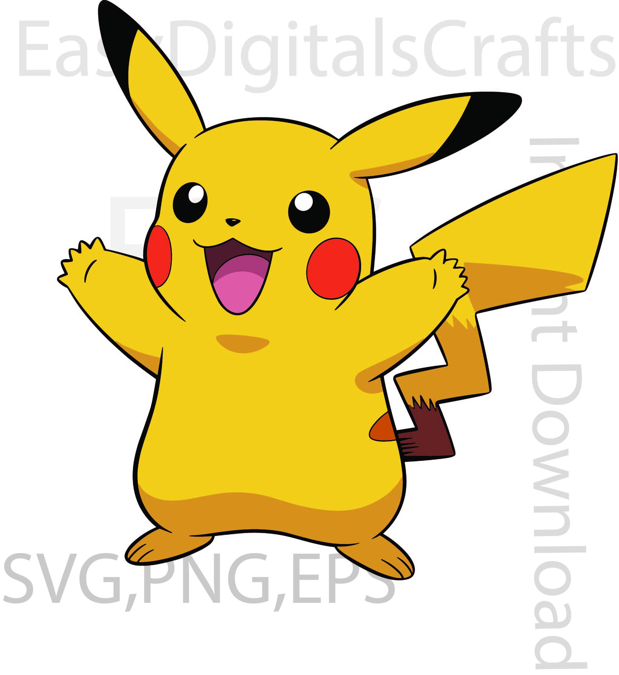 Pikachu Pointing Vector Pikachu Svg Png, Pikachu Png,pikachu Cut File ,pikachu Vector Designs ...