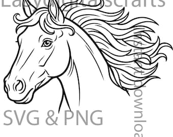 Horse Portrait Svg Png,horse silhouette,hourse svg,horse line art,