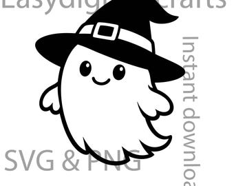 Ghost Wearing A Hat Svg Png, ghost svg