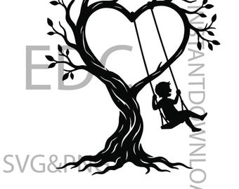 bambino sull'altalena SVG png,