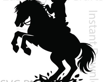 Rodeo Cowboy Silhouette SVG PNG,Bucking Horse svg,