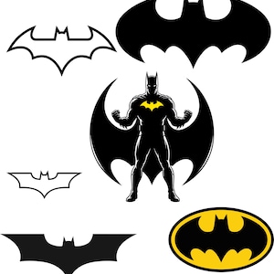 Batman-Superhelden-SVG-Bundle, Superhelden-SVG-PNG, Batman-Emblem-Umriss-SVG-PNG