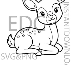 Cerbiatto cucciolo SVG PNG, disegni per magliette con cervi, cervo png, amante dei cervi svg