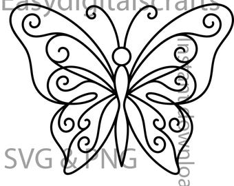 Single Line Butterfly Svg Png, butterfly svg