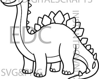 Cute Dino Svg Png, Dinosaur Clipart for Kids Crafts, Baby Shower, Nursery Decor, Digital Download, Jurassic Dinosaur Illustration