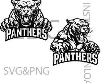 Pantere SVG PNG, Pantera Nera svg Mascotte Svg
