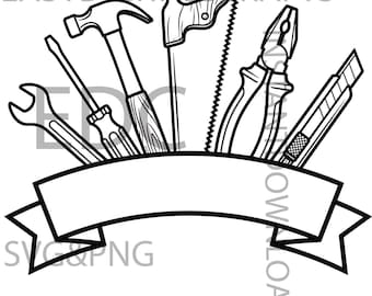 Logo officina SVG PNG, Logo attrezzi da falegname SVG, Chiave inglese, Design per maglietta, Righello quadrato, Officina
