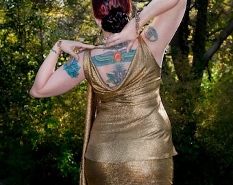 Old Hollywood Black Gold Blouse