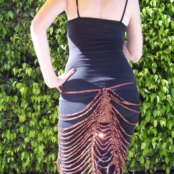 Art Deco Sparkle Skirt in Copper