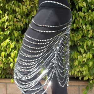 Art Deco Sparkle Skirt in Silver on Black image 1