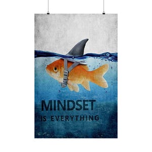 Mindset Is Everything Poster, Motivational Wall Art, Inspirational Decor, Home Office Print, Unique Gift Idea
