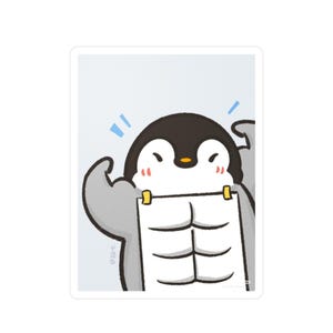 Vrolijke pinguïn kiss-cut vinylstickers - schattig woondecoratie, kunst aan de muur, cadeau voor kinderen, leuke stickers, speelse decoratie