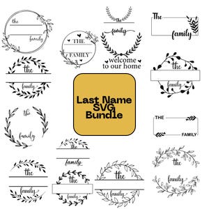 Custom Family Name Monogram SVG: Wedding Sign, Home Decor Cut File (Digital Download)