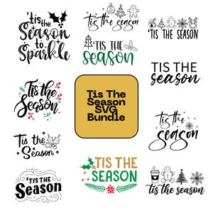 Tis The Season SVG: Christmas Holiday Cut File (Digital Download