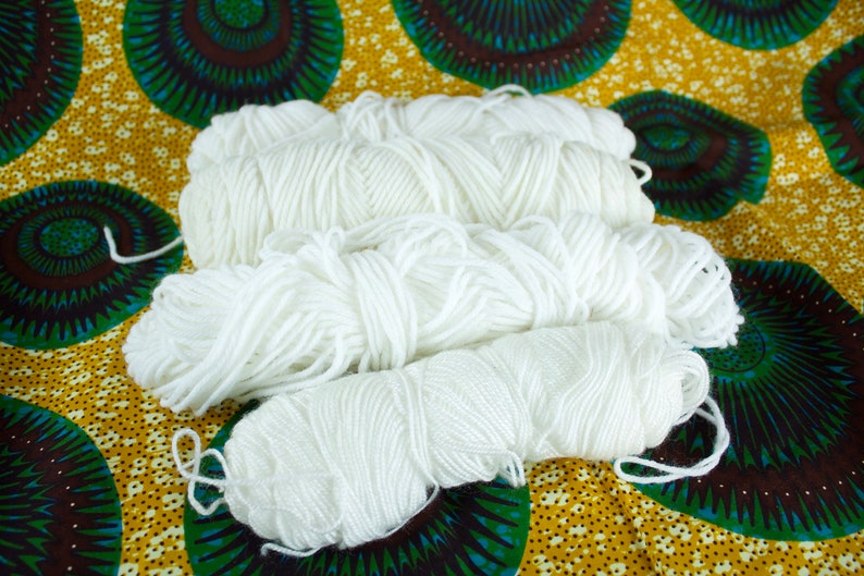 White Acrylic yarn stash