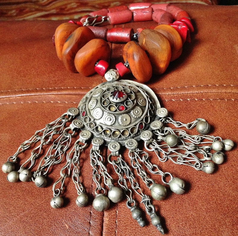 Vintage Moroccan Berber Necklace with Colorful various Beads Etsy