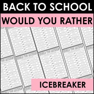 Would You Rather...? Worksheets | Editable Back to School Icebreaker Activity