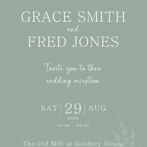 Digital Wedding Reception Invitation