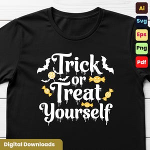 Trick or Treat  SVG t-shirt design PNG,  Halloween  Png, Fall Pumpkin Png, Retro Halloween Shirt Design, Sublimation trick or treat