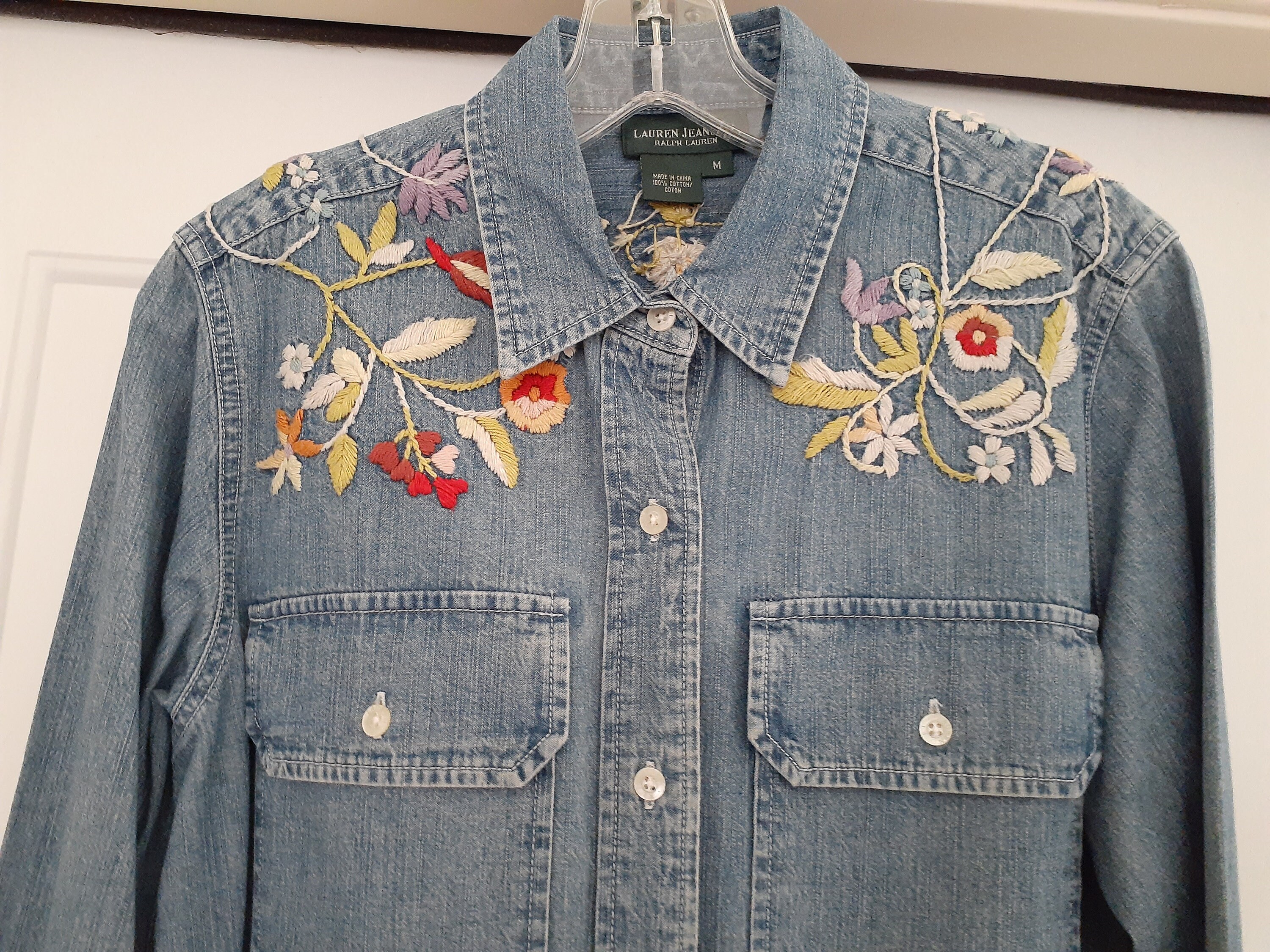 Vintage Lauren Jeans Co Ralph Lauren Floral Embroidered