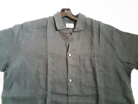 FLAX Womens 100% Linen Button Down Camp Shirt Sho… - image 3