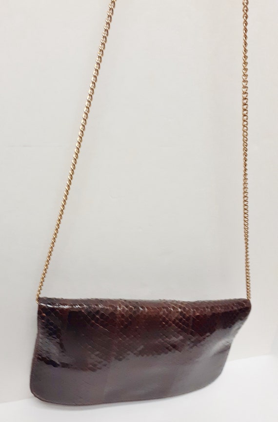 Vintage NWT Snakeskin Leather Crossbody Bag Shoul… - image 3