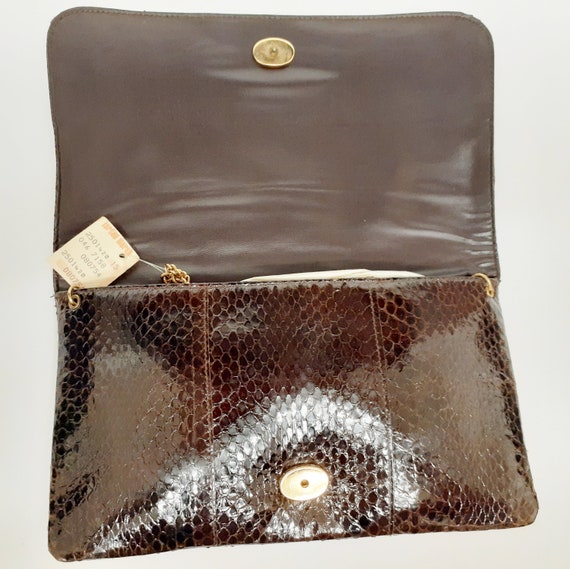 Vintage NWT Snakeskin Leather Crossbody Bag Shoul… - image 6