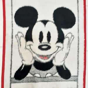 Biederlack Mickey Black And White Mickey Mouse Blanket Vintage