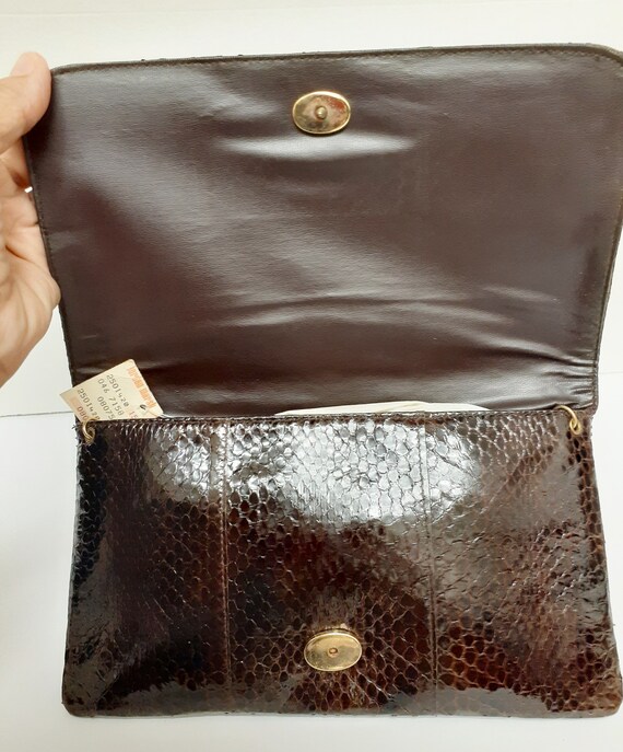 Vintage NWT Snakeskin Leather Crossbody Bag Shoul… - image 8
